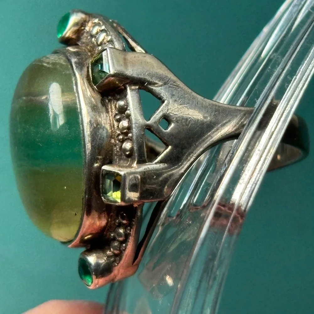 Nicky‎ Butler Sterling Silver Prehnite Peridot Emerald Statement Ring 925 Size 9